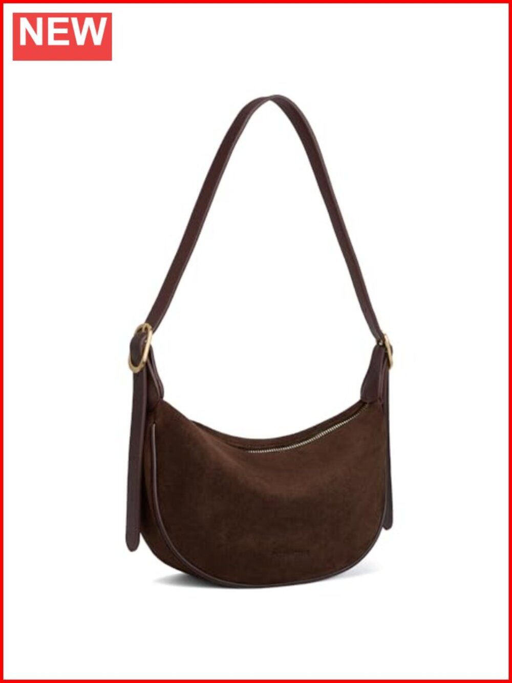 Vegan Leather Crescent Crossbody Bag Hobo Purse Adjustable Strap